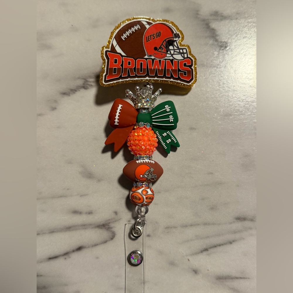 Cleveland Browns NFL Football Badge Reel ID Holder Alligator Swivel Clip